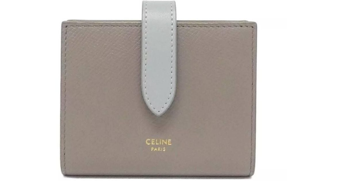 Celine Men's Bi Fold Leather Wallet Black