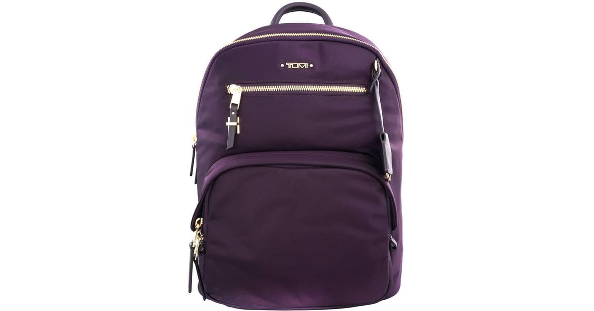 NEW Tumi Voyageur Ryley 16.25” Nylon Laptop Backpack Blackberry Purple with Gold Harper Backpack Blackberry main image 2