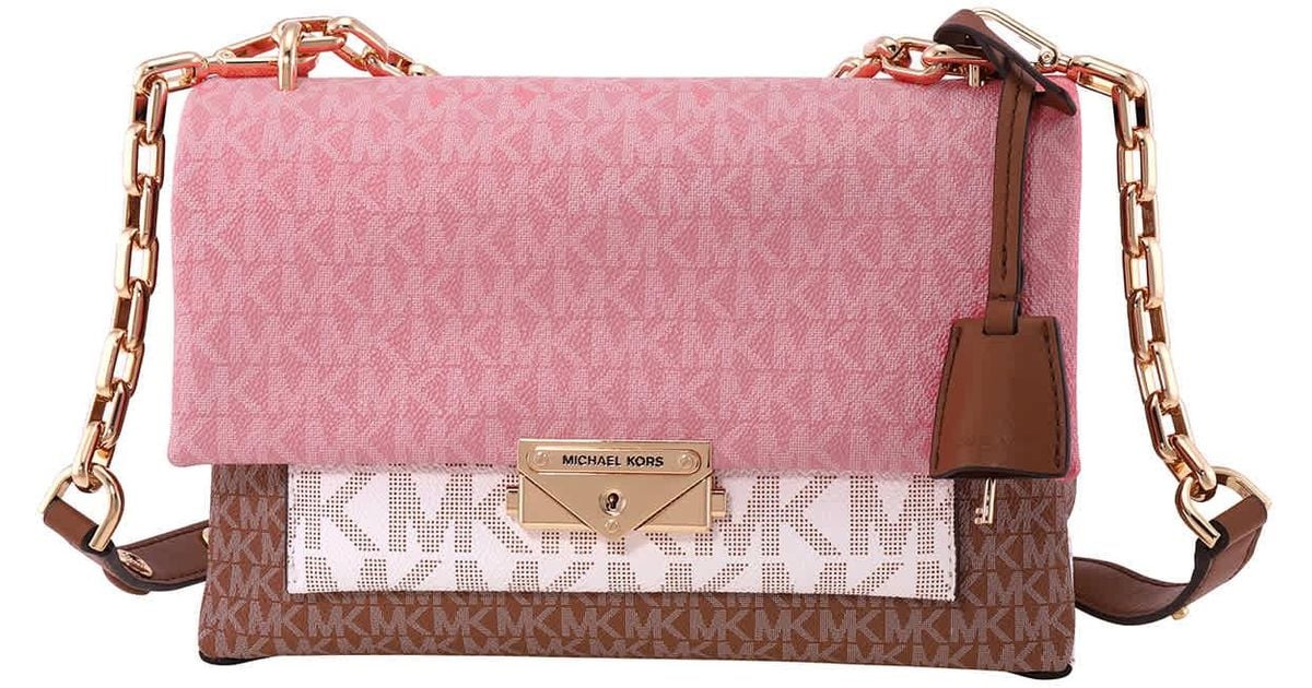 Michael Kors Cece Medium Signature Logo Shoulder Bag in Pink Lyst