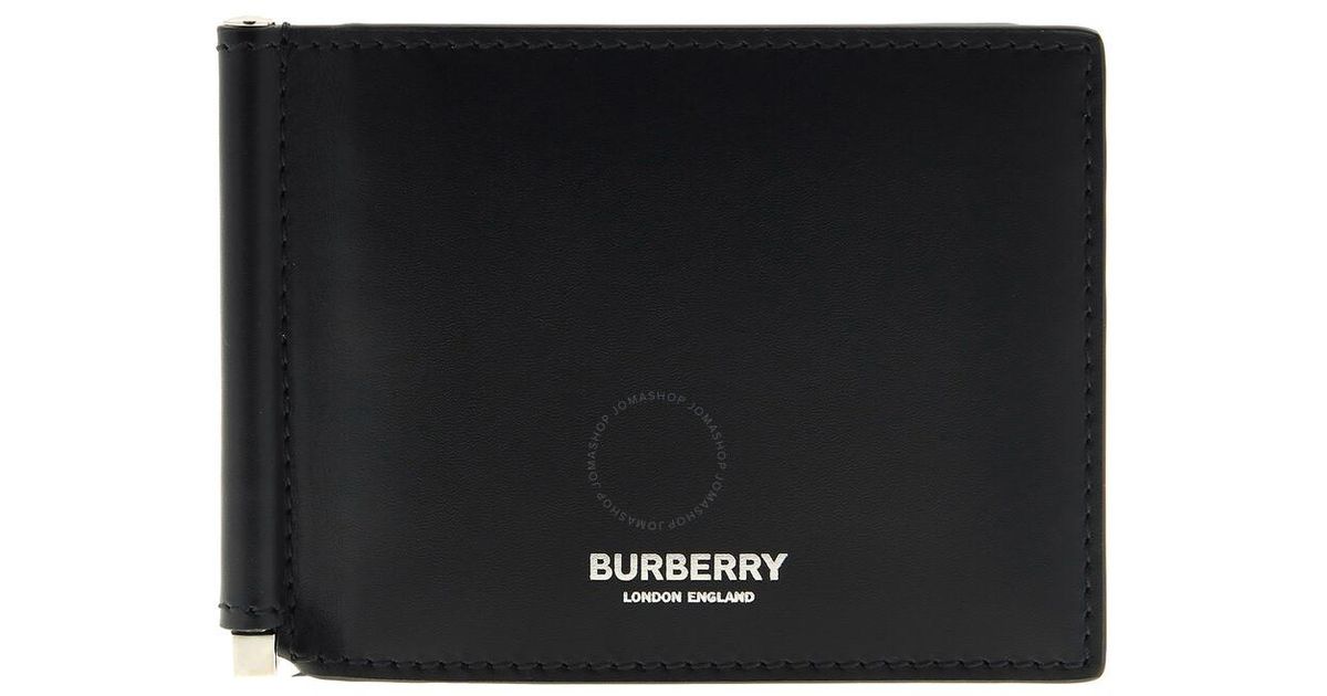 Burberry Money Clip Wallet in Black for Men | Lyst