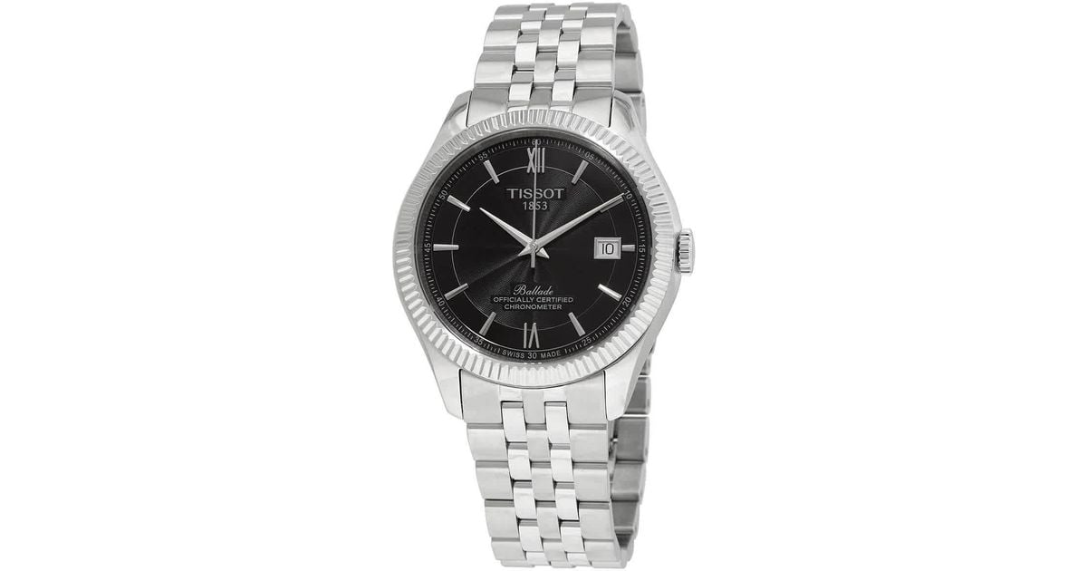 Tissot Ballade Automatic Chronometer Black Dial Watch in Tissot Ballade Automatic Chronometer Black Dial Watch in