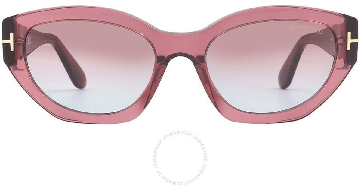 Tom Ford FT1086 72E Penny Sunglasses Pink Cat Eye Frame, Brown Lenses PENNY SUNGLASSES | TOM FORD Fashion main image 4