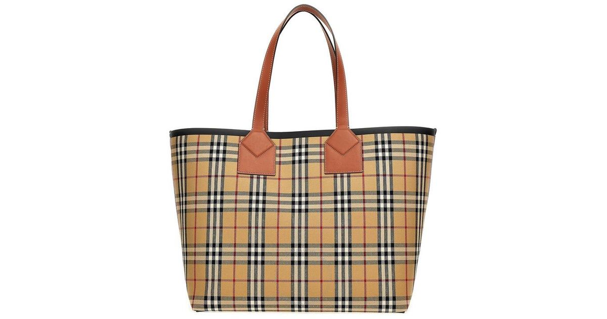 Burberry large check canvas hobo bag sale