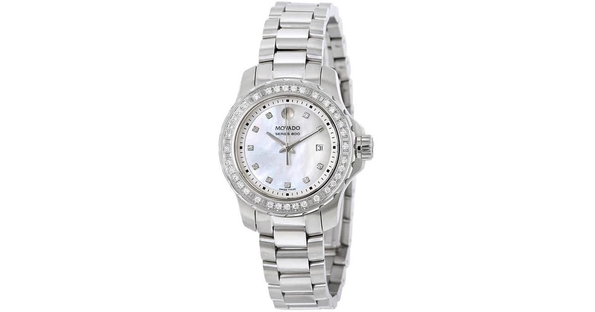 movado series 800 white face