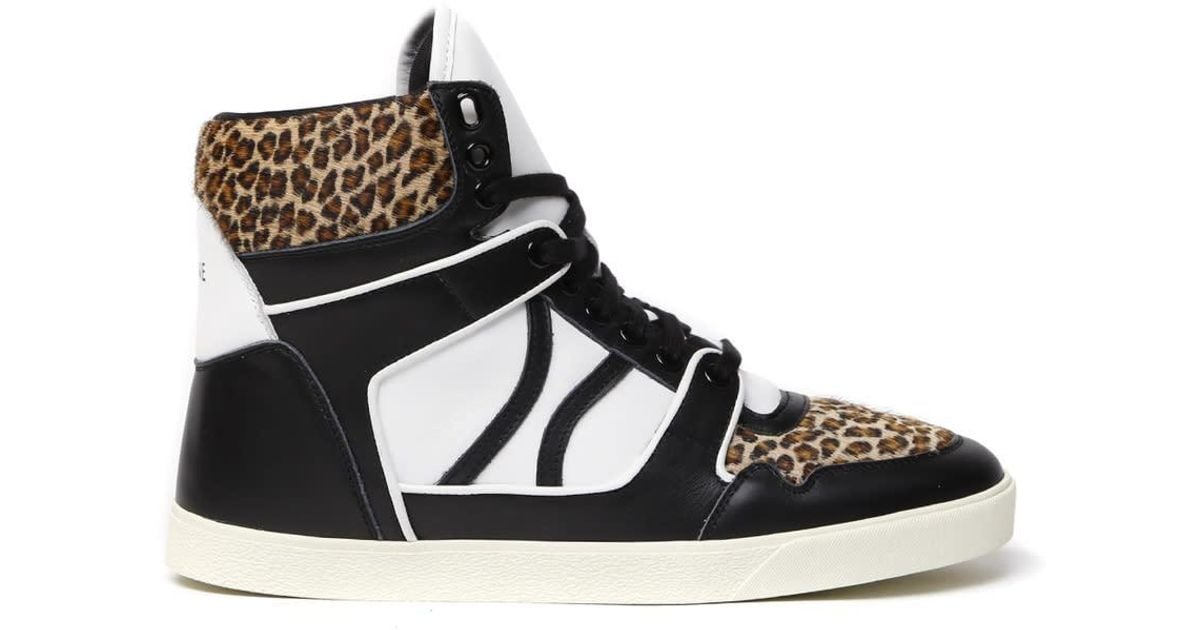 Celine Break 'leopard' Mens Black High Top Sneakers for Men - Lyst