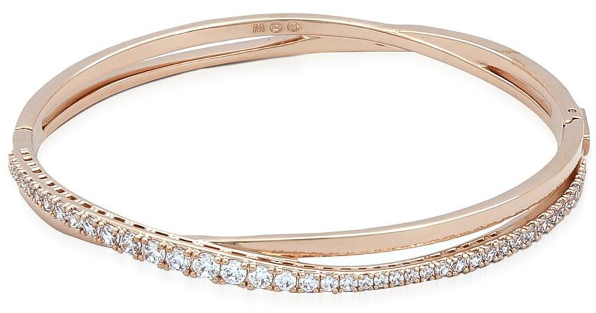 Swarovski Twist Bracelet Rose Tone Plated in Metallic | Lyst
