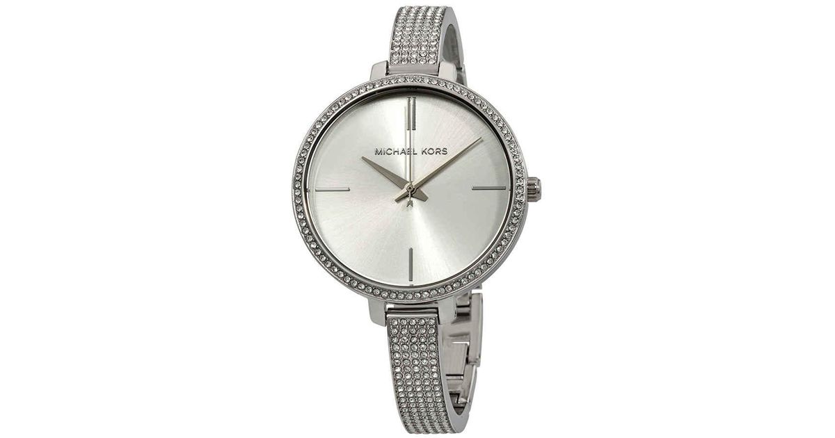 jaryn pave silver tone watch