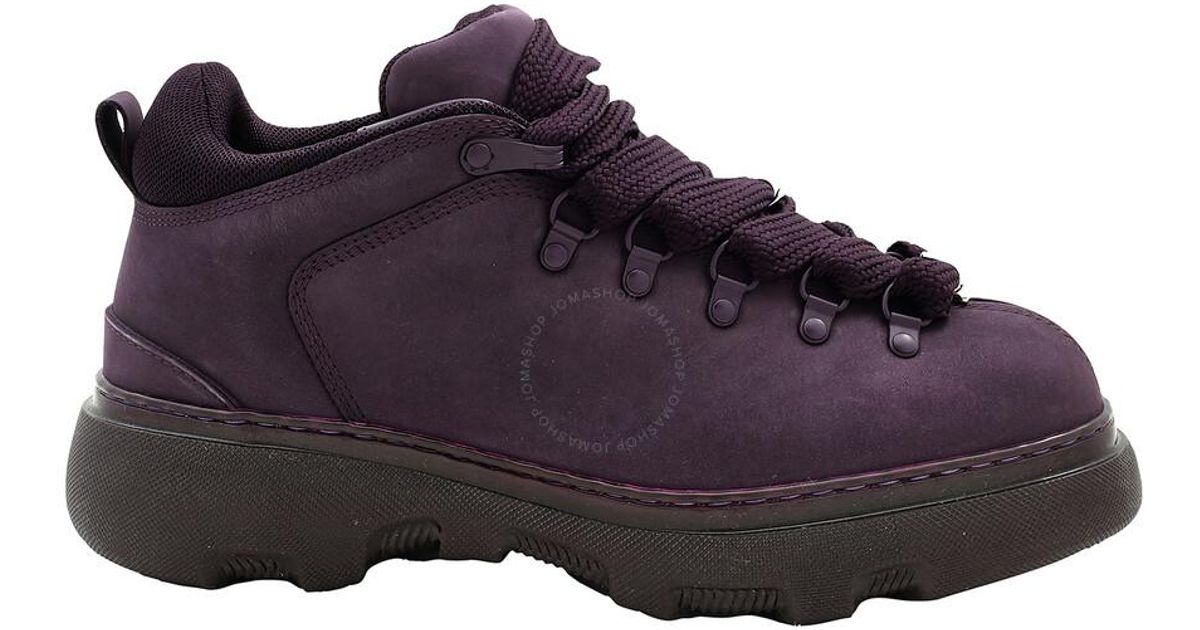 ミドルブーツ Burberry  Boots Women Leather Violet/Aubergine Burberry Aubergine Lace-Up Leather Trek Ankle Boots, Brand