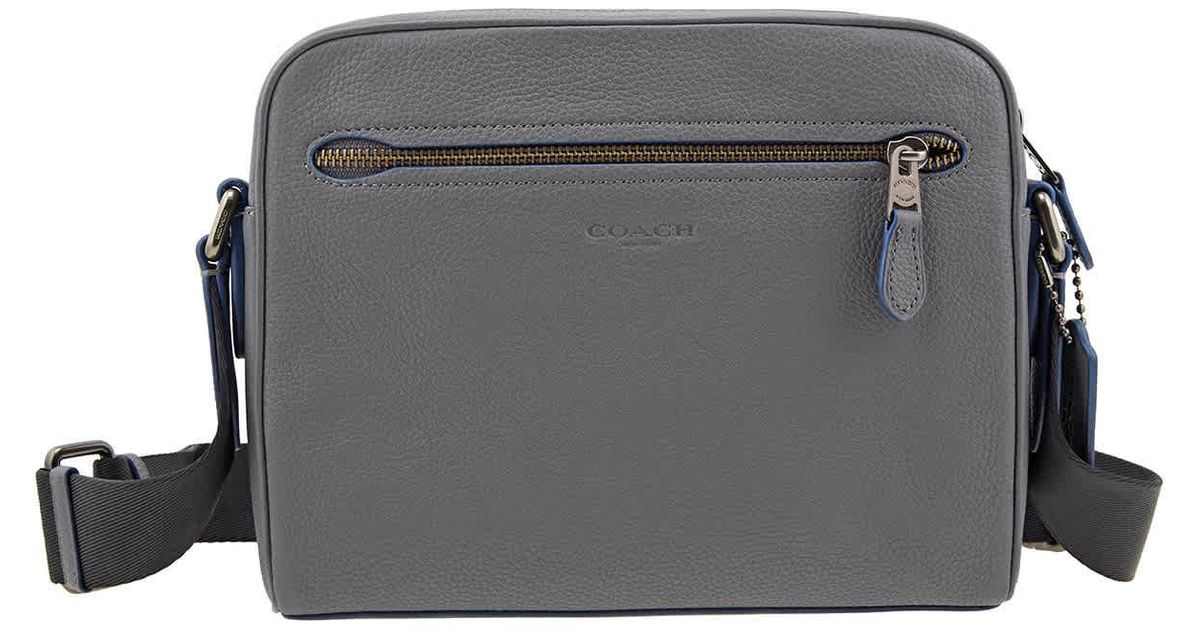 COACH Pebbled Leather Metropolitan Soft Camera Bag in Gray for Men Lyst