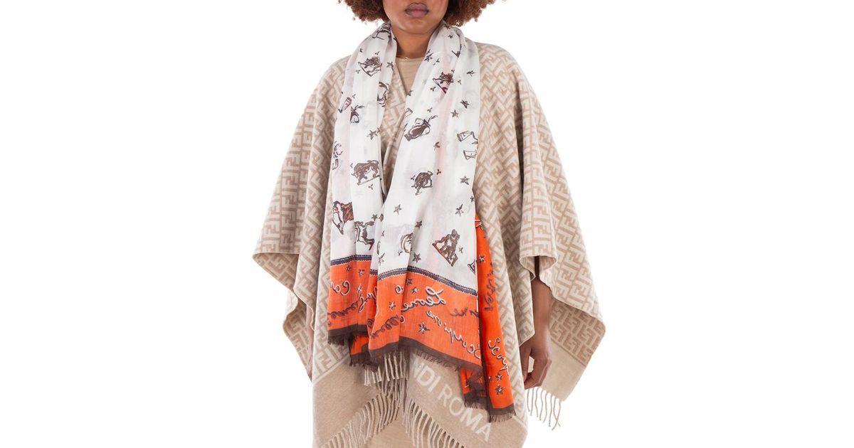 スカーフ FENDI PRINTED SILK FOULARD Vintage Fendi Silk Scarf, Fendi Silk Muffler, Vintage Fendi