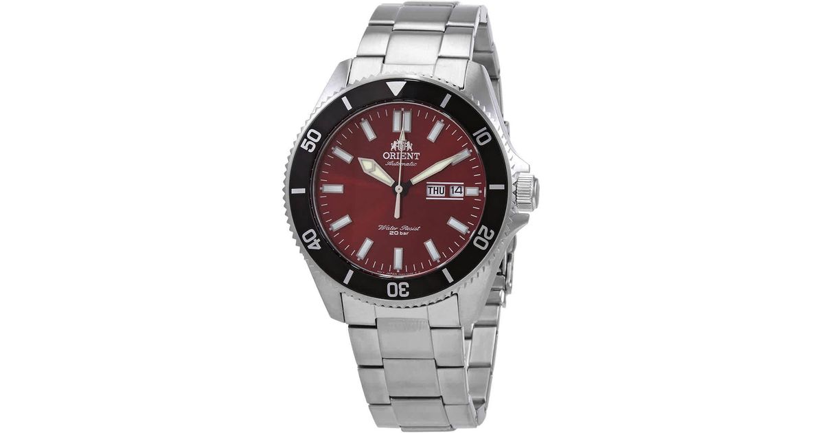 Orient Kanno Automatic Red Dial Watch in Metallic for Men | Lyst Canada