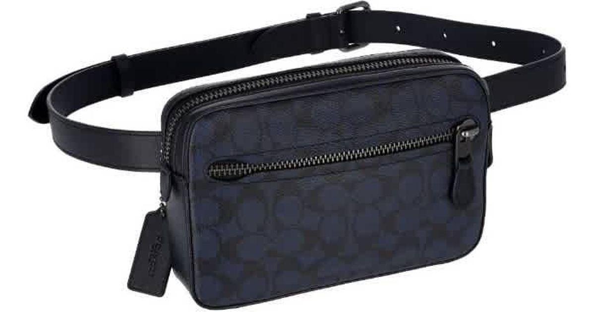 COACH Mens Signature Canvas Metropolitan Soft Belt Bag In Midnight Navy