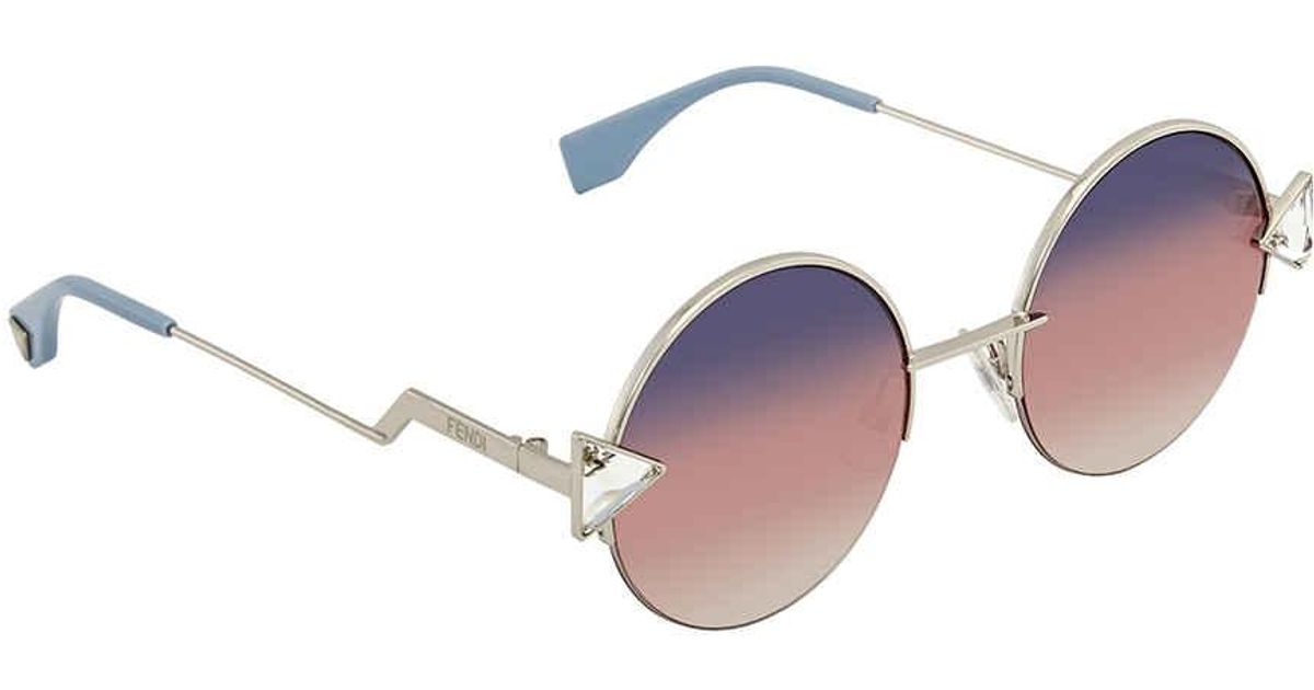 Fendi Pink Gradient Round Sunglasses 