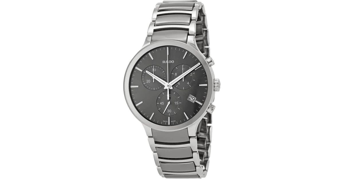 Rado Centrix Chronograph Dark Grey Dial Platinum-tone Ceramic Mens Watch in  Grey,Silver Tone (Gray) for Men - Lyst