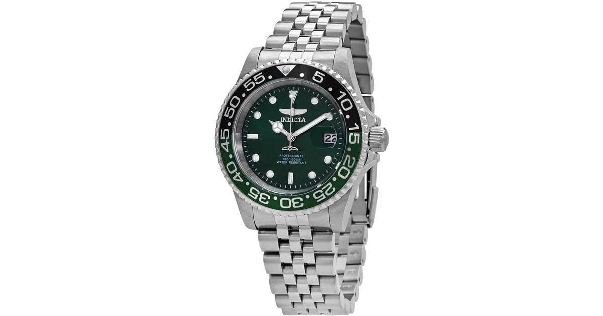 Invicta Pro Diver Quartz Green Dial Sprite Bezel Watch in Metallic for Men  | Lyst