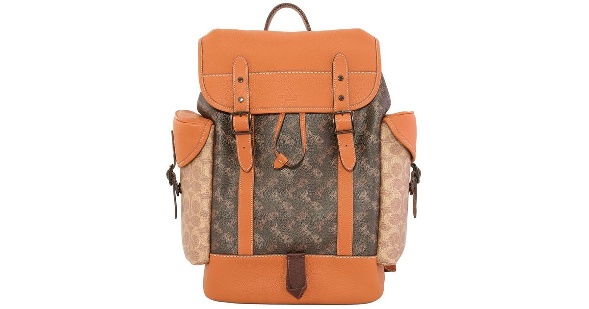 COACH Hitch Backpack in Orange for Men | Lyst