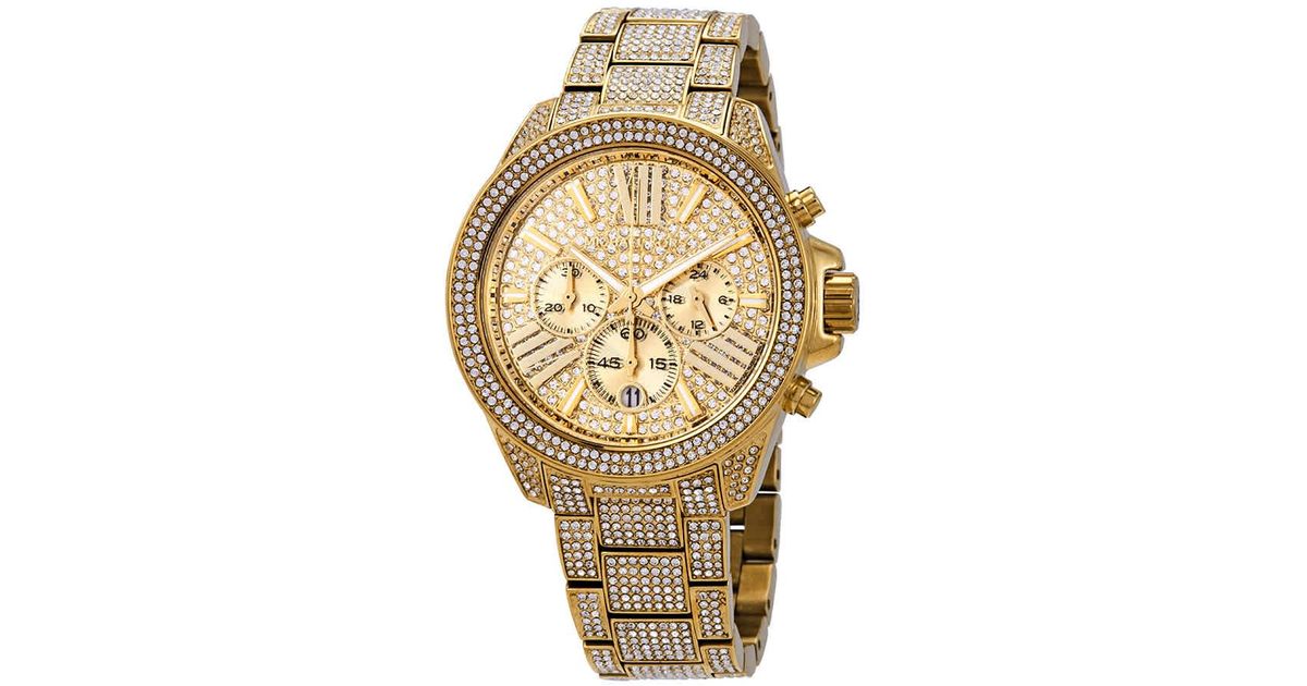 Michael Kors Wren Pavé Gold-tone Watch 