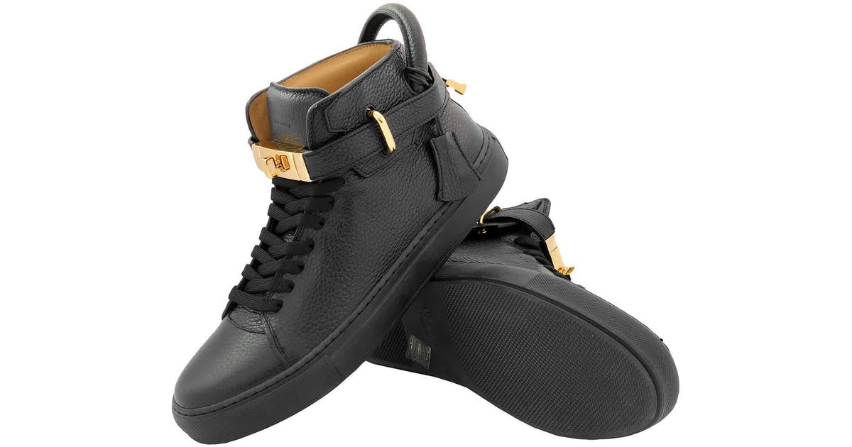 Buscemi Black High top 100 Alce Belted Leather Sneakers for men