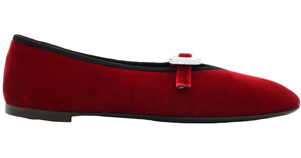Giuseppe Zanotti Georgia Buckle Mary Jane Ballet Flats in Red | Lyst