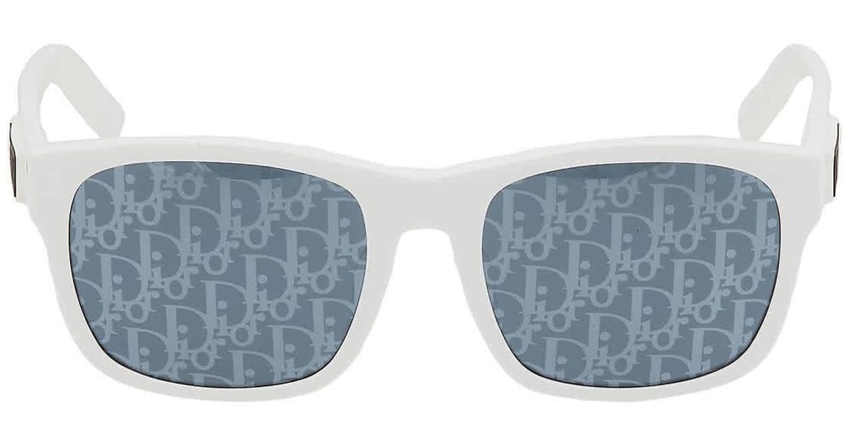 Dior Blue Mirror Logo Square Sunglasses B23 S2f 50b8 58 for Men | Lyst
