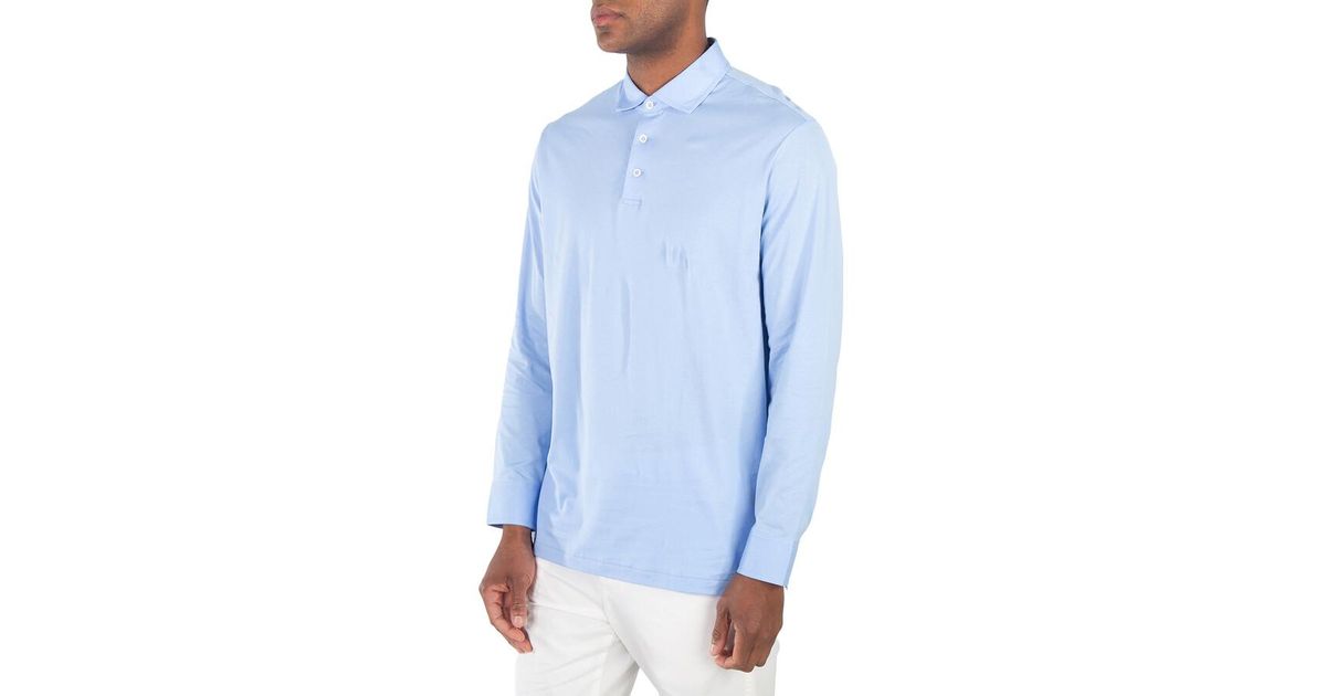 Polo Ralph Lauren Long Sleeve Classic Fit Polo Shirt in Blue for Men | Lyst
