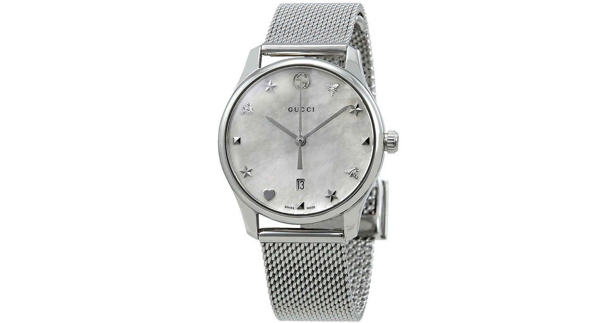 Gucci G-timeless Mother Of Pearl Dial 