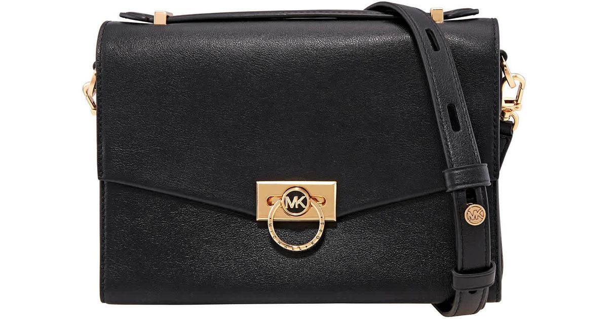 Michael Kors Hendrix Medium Leather Messenger Bag in Black Lyst