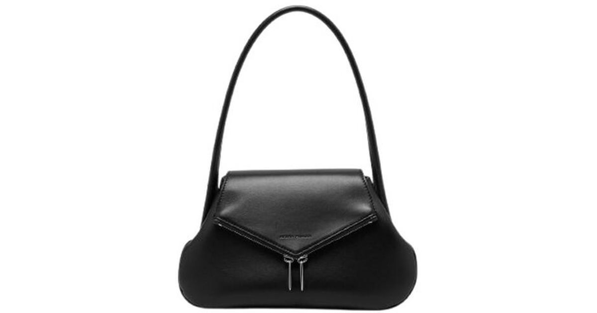 Gemini Small Lamb Leather Shoulder Bag - Black