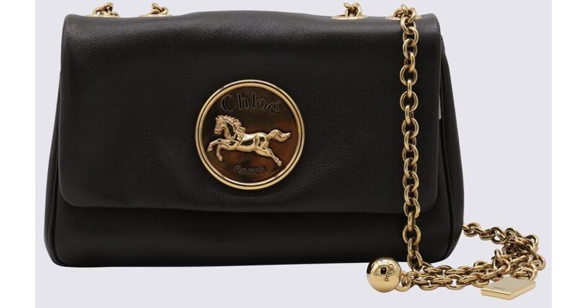 Chloé Chlo Dark Leather Heritage Shoulder Bag in Black | Lyst UK