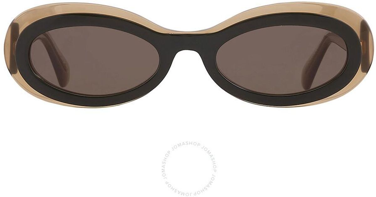 Ferragamo Dark Grey Oval Sunglasses Sf2003s 327 54 in Brown  display picture 2
