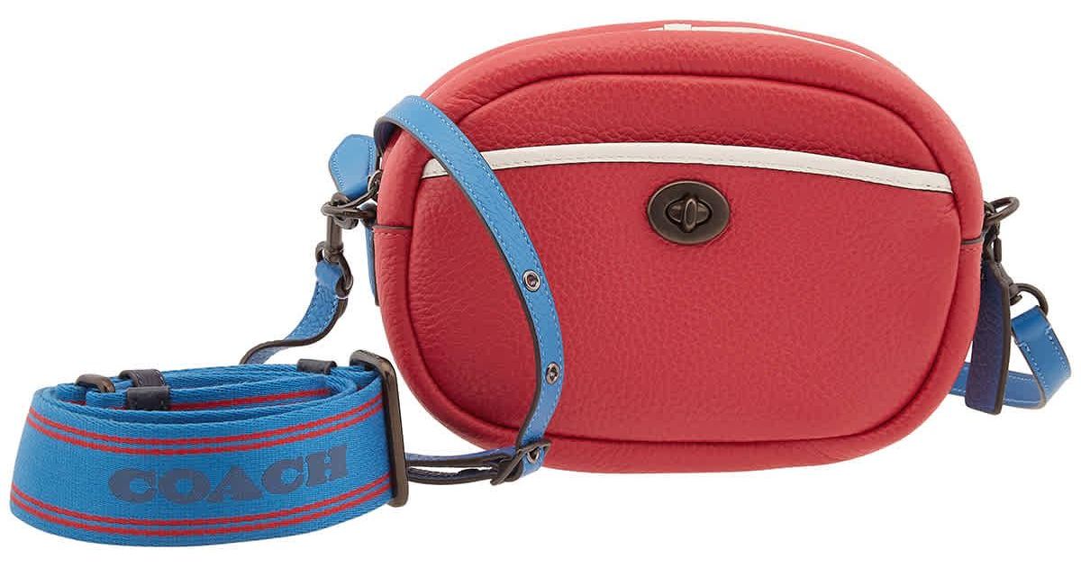 Coach Mini Pebbled leather Handbag Candy Apple Red