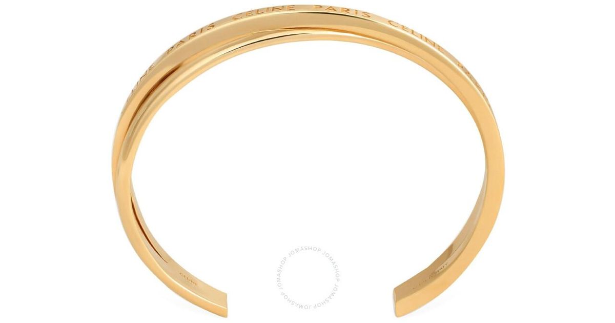 Celine Paris Double Thin Cuff in Metallic | Lyst