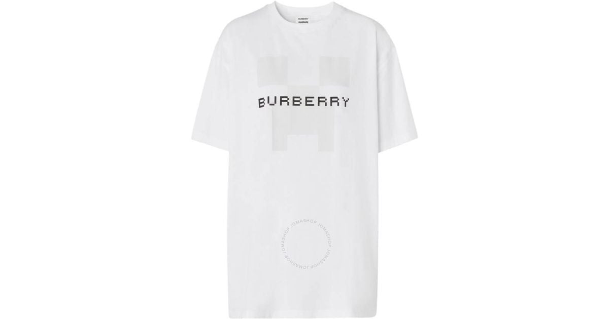 Tシャツ・カットソー BURBERRY White Cotton Oversize T-Shirt Burberry White oversized T-shirt with logo print - White
