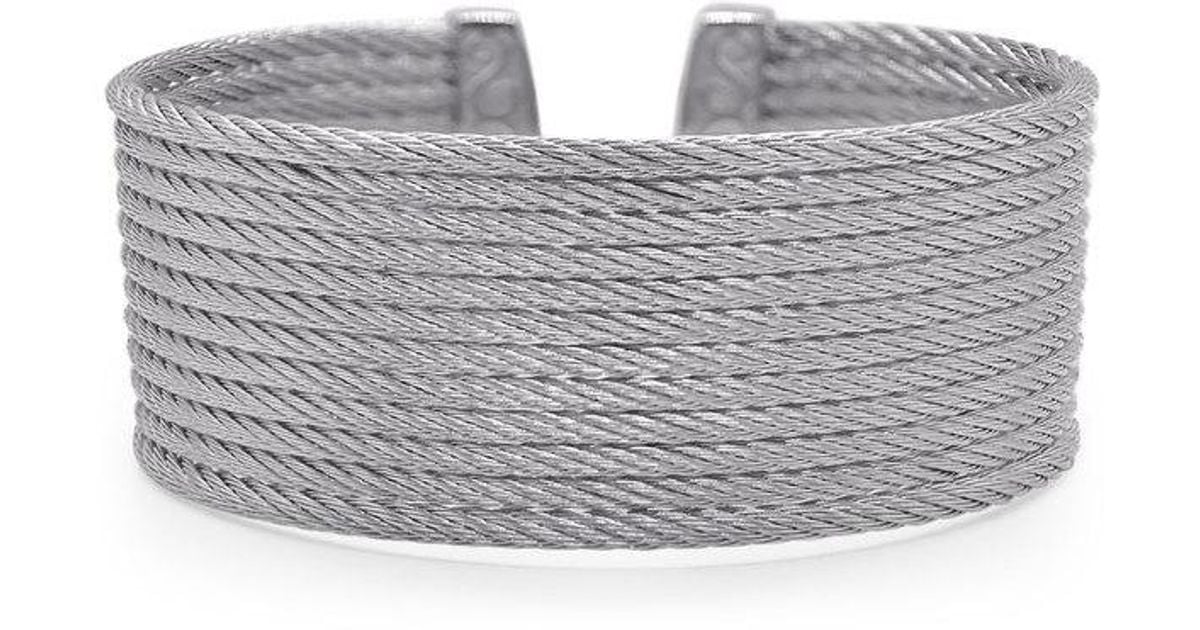 Alor Cable Cuff Essentials 12row Cuff in Gray Lyst