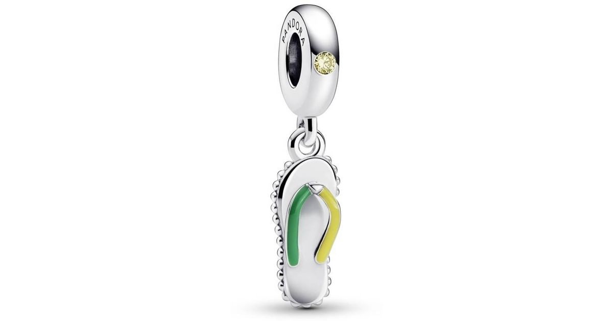 PANDORA Flip-Flop Dangle Charm in Metallic | Lyst