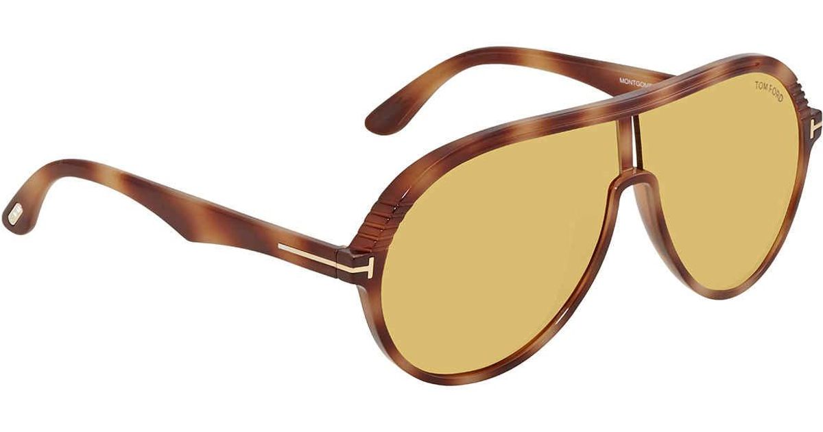 Tom Ford Yellow Rectangular Sunglasses 57e in Tortoise,Yellow (Brown