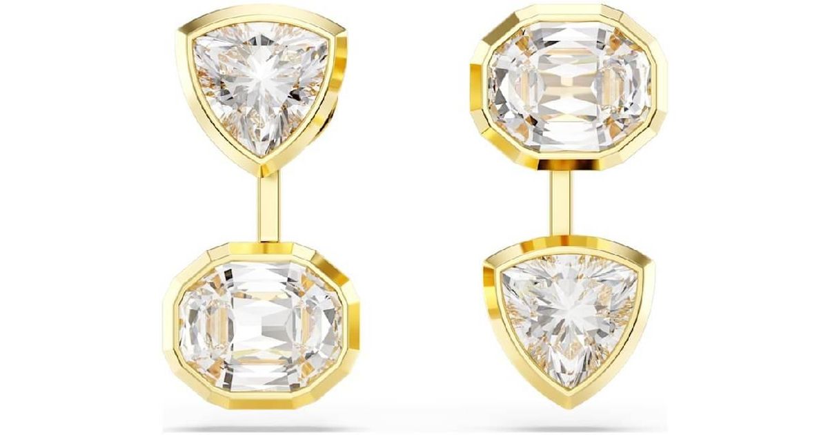 Swarovski Imber-Plated Asymmetrical Earrings in Metallic | Lyst