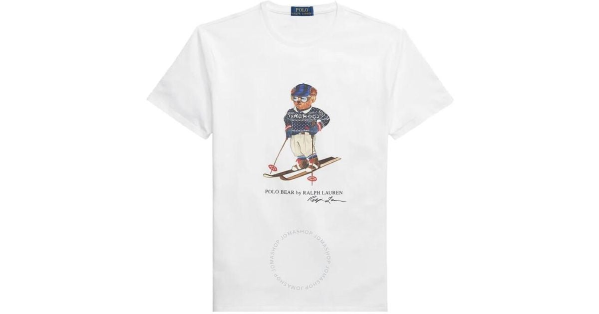 Polo Ralph Lauren Teddy Bear-Print Cotton T-Shirt in White for Men