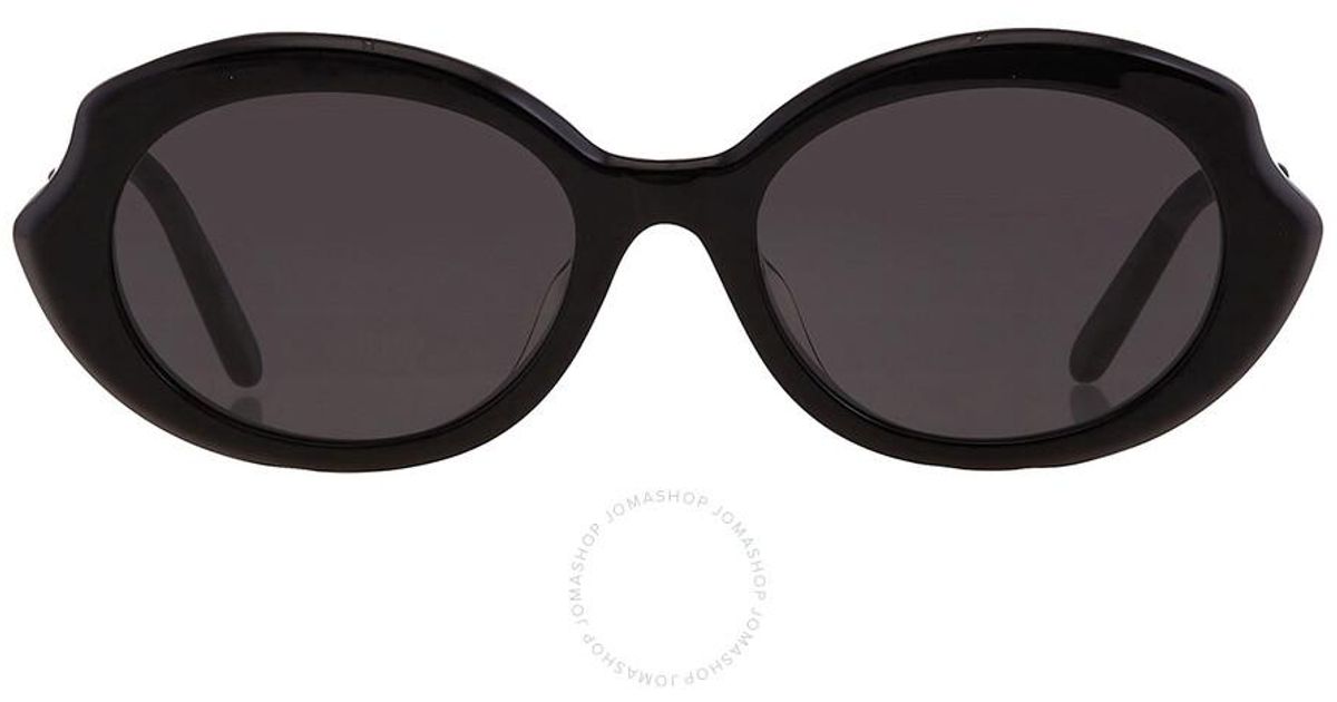 NWT Loewe Lw40147F - White Oval Sunglasses Loewe LW40147I S (54 - 20) with Grey lenses and Black frame  main image 3