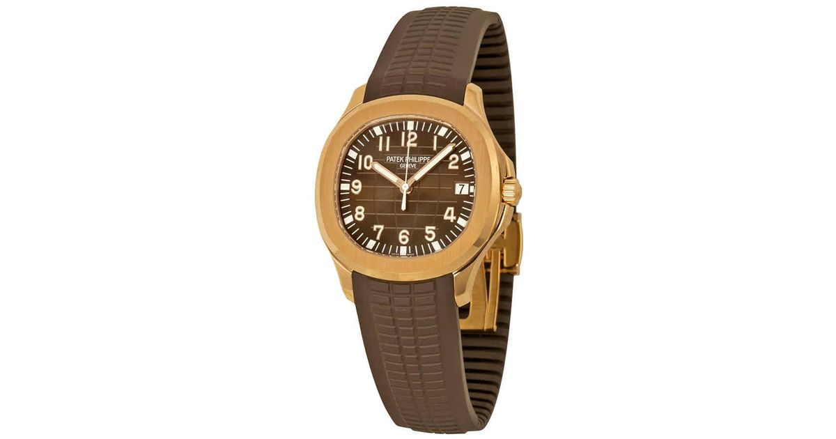 Patek Philippe Aquanaut Brown Dial 18k Rose Gold Brown Rubber Automatic  Watch in Metallic for Men | Lyst Canada