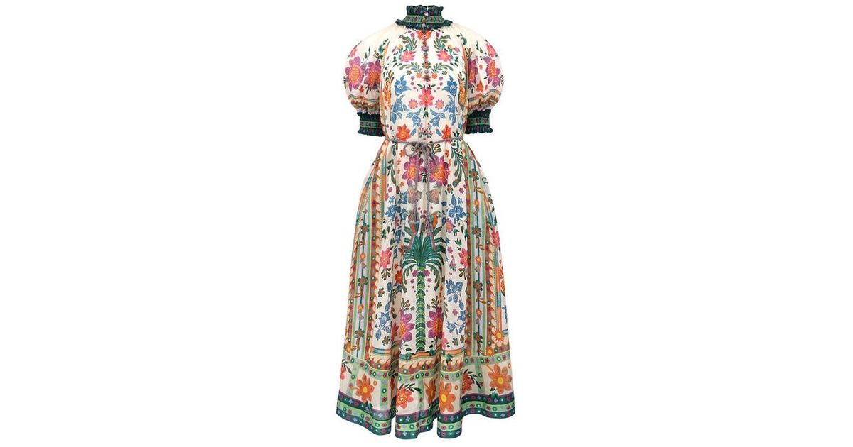 Zimmermann Cream Multi Ginger Swing Dress in Natural | Lyst