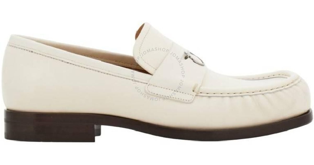Ferragamo Ferragamo Slip-On Leather Loafers in White for Men 