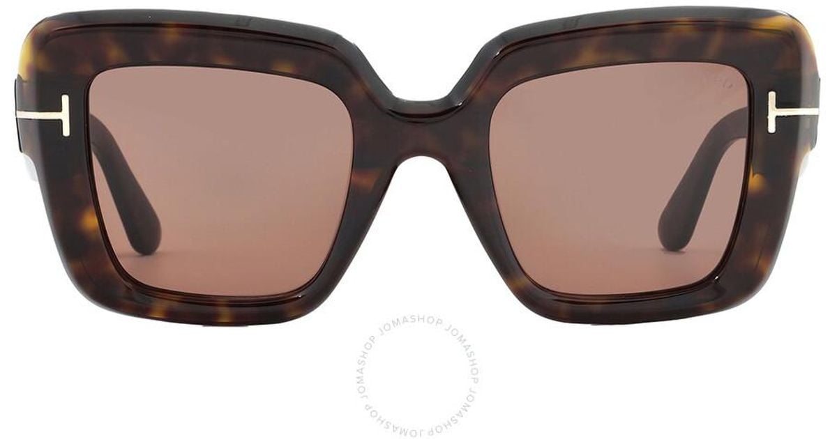 Tom Ford Esme Brown Square Sunglasses Ft1157 52j 50 | Lyst