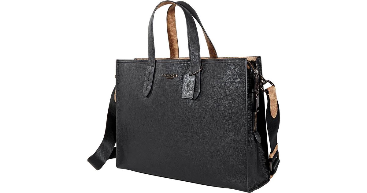 central tote with signature canvas blocking