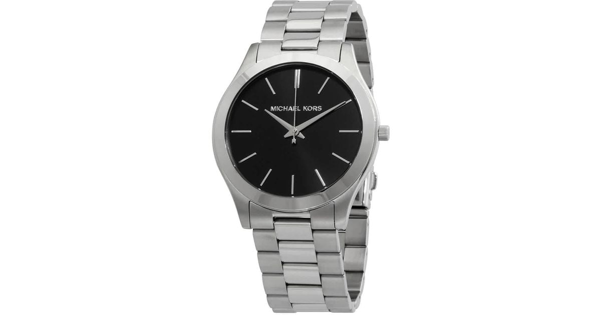 Michael kors black slim runway watch sale