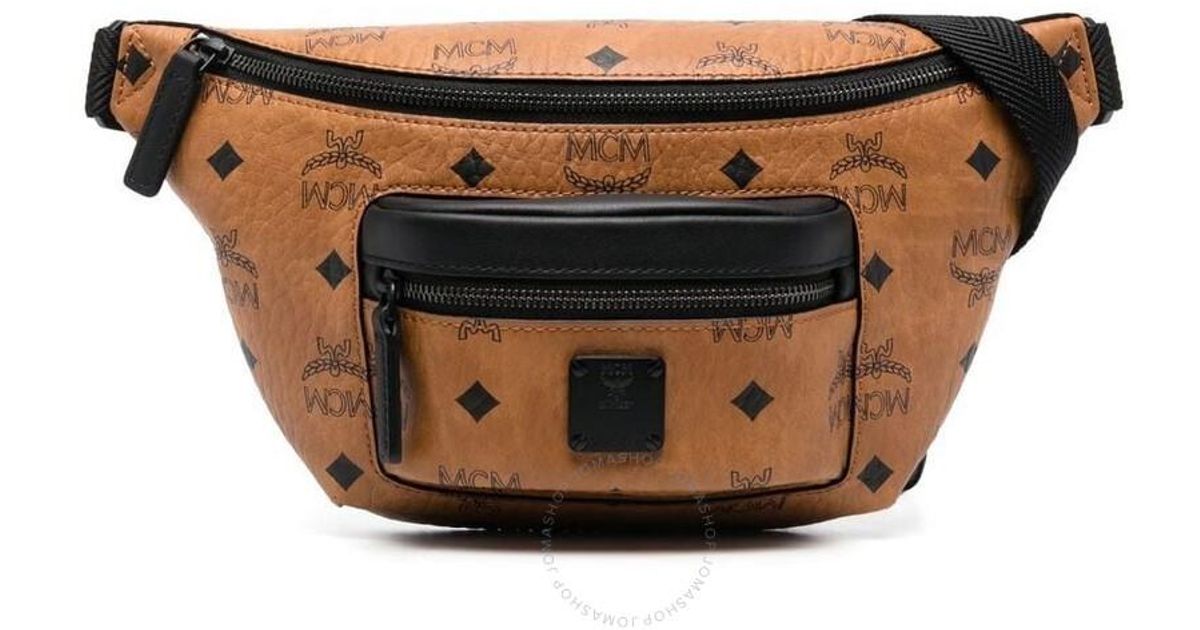 MCM Mini Fursten Belt Bag- Cognac in Black for Men | Lyst