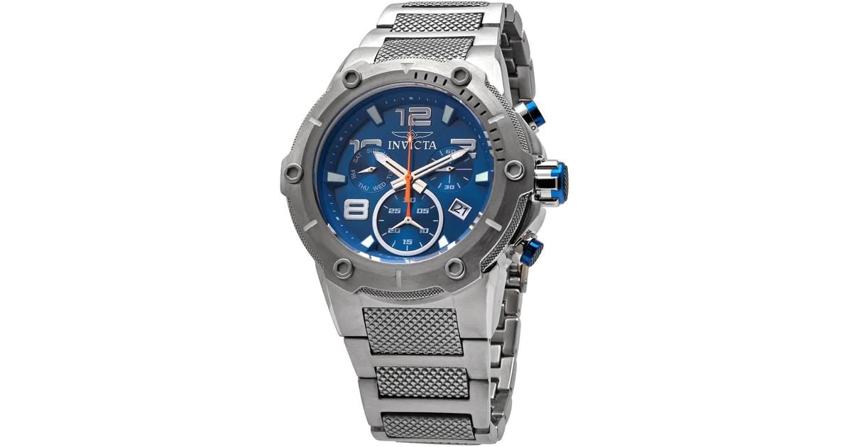 Invicta Speedway Chronograph Blue Dial Stainless Steel Watch for Men | Lyst