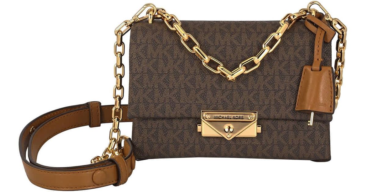 Michael Kors Cece Signature Logo Crossbody Bag in Brown Lyst