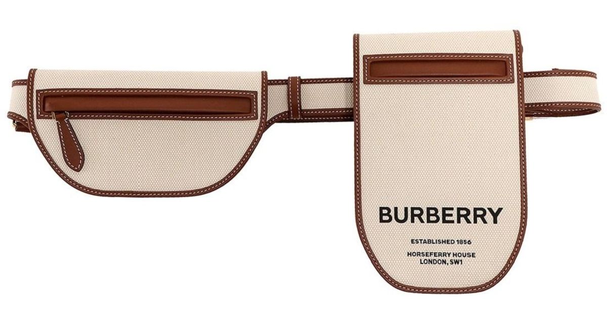 Burberry Horseferry Print Olympia Convertible Canvas Belt Bag in Brown ...