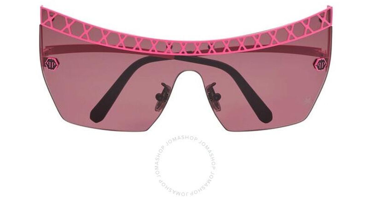 Philipp Plein Shield Sunglasses 000-wes0098-pte003n-uuxu in Pink 